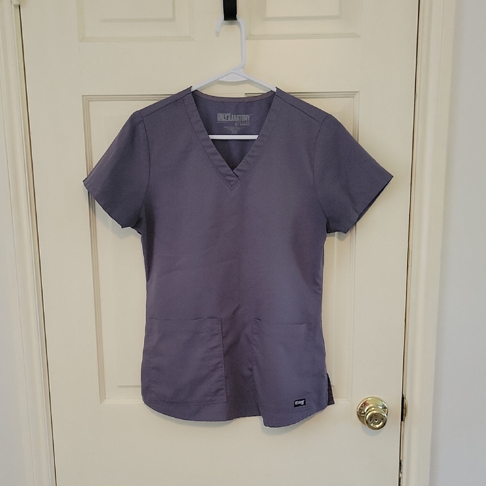 Grey's Anatomy By Barco - Charcoal V-Neck Scrub Top - Small